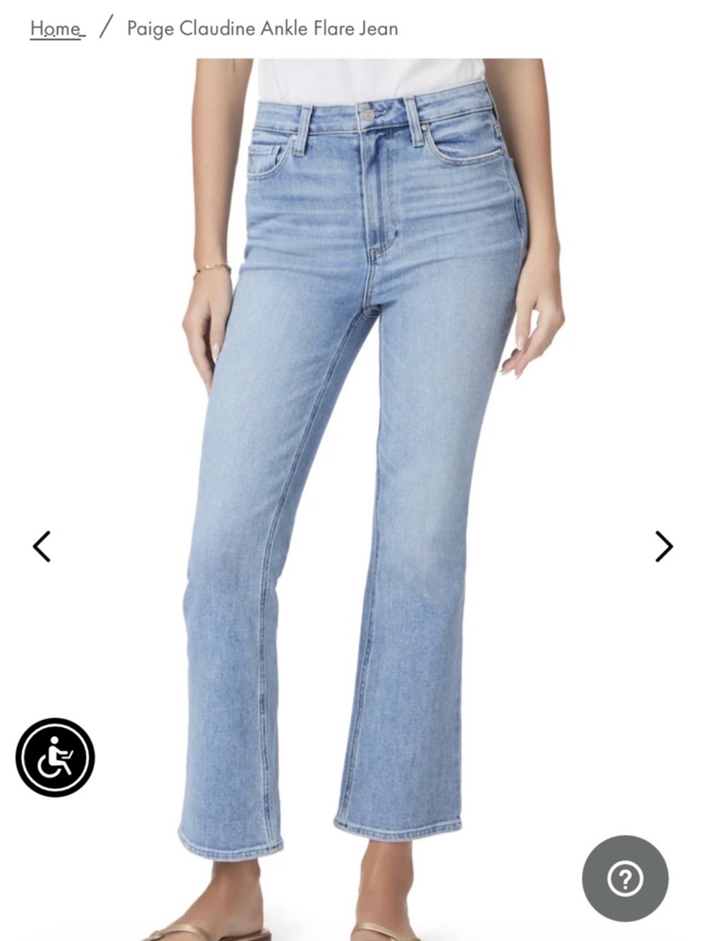 PAIGE Light Wash High-Rise Ankle Flare Jeans